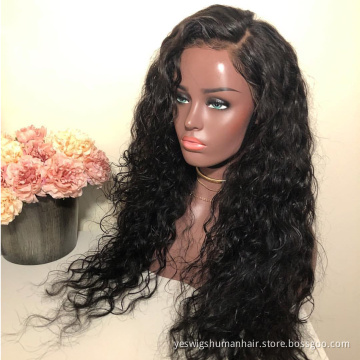Wholesale Cheap Water Wave Raw Indian Virgin Human Hair Hd Full Lace Front Wig Transparent Glueless Lace Frontal Wig Human Hair